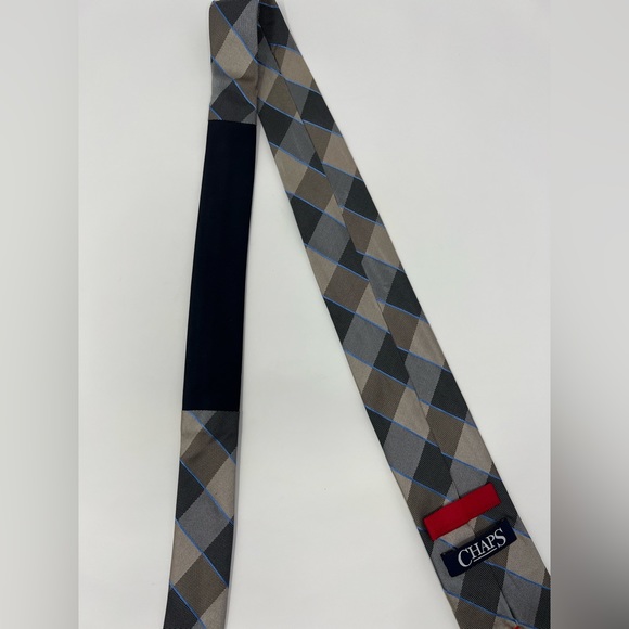Chaps Neck Tie, plaid, checker, silk,‎ classic, preppy, dressy, office, work - Picture 5 of 7